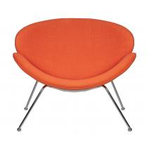  Кресло дизайнерское DOBRIN EMILY, оранжевая ткань AF, хромированная сталь, фото 6 
