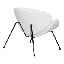  Кресло дизайнерское DOBRIN EMILY, белый (букле) ткань, черное основание, фото 4 