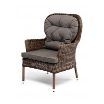 "Алиса" кресло плетеное, цвет коричневый с подушками, фото 1 