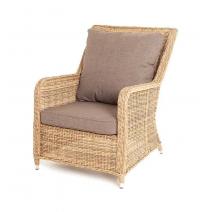  "Гляссе" кресло плетеное из искусственного ротанга, цвет соломенный, фото 1 