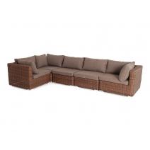  "Лунго" трансформирующийся диван из искусственного ротанга, цвет коричневый, фото 1 