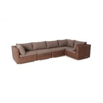  "Лунго" трансформирующийся диван из искусственного ротанга, цвет коричневый, фото 2 