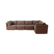  "Лунго" трансформирующийся диван из искусственного ротанга, цвет коричневый, фото 3 