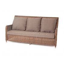  "Гляссе" диван трехместный из искусственного ротанга, цвет коричневый, фото 1 