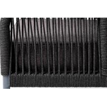  "Канны" кресло плетеное из роупа, каркас алюминий темно-серый (RAL7024) шагрень, роуп темно-серый круглый, ткань Savana grafit, фото 5 