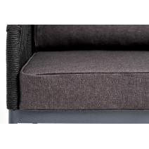  "Канны" кресло плетеное из роупа, каркас алюминий темно-серый (RAL7024) шагрень, роуп темно-серый круглый, ткань Savana grafit, фото 7 