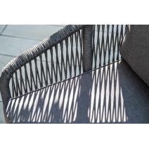  "Канны" кресло плетеное из роупа, каркас алюминий темно-серый (RAL7024) шагрень, роуп темно-серый круглый, ткань Savana grafit, фото 13 