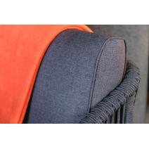  "Канны" кресло плетеное из роупа, каркас алюминий темно-серый (RAL7024) шагрень, роуп темно-серый круглый, ткань Savana grafit, фото 18 