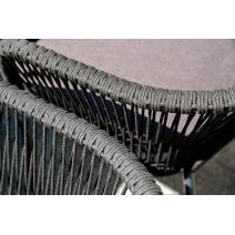  "Марсель" стул плетеный из роупа, каркас алюминий темно-серый (RAL7024) шагрень, роуп темно-серый круглый, ткань темно-серая, фото 8 