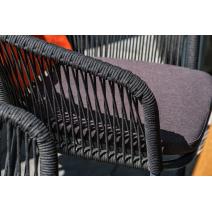  "Марсель" стул плетеный из роупа, каркас алюминий темно-серый (RAL7024) шагрень, роуп темно-серый круглый, ткань темно-серая, фото 19 