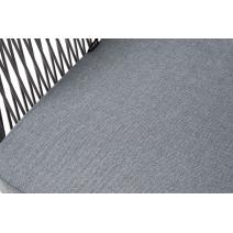  "Марсель" стул плетеный из роупа, каркас алюминий белый шагрень, роуп серый круглый, ткань серая, фото 8 