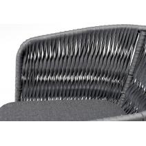  "Бордо" стул плетеный из роупа (колос), каркас из стали серый (RAL7022) муар, роуп серый 15мм, ткань серая, фото 5 