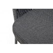  "Бордо" стул плетеный из роупа (колос), каркас из стали серый (RAL7022) муар, роуп серый 15мм, ткань серая, фото 8 