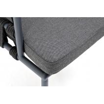  "Диего" стул плетеный из роупа, каркас из стали серый (RAL7022), роуп темно-серый круглый, ткань серая, фото 7 