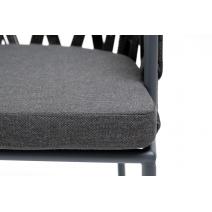  "Диего" стул плетеный из роупа, каркас из стали серый (RAL7022), роуп темно-серый круглый, ткань серая, фото 8 