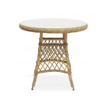  "Эспрессо" плетеный круглый стол, диаметр 80 см, цвет соломенный, фото 2 