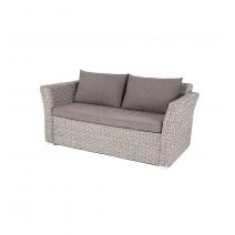  "Капучино" диван из искусственного ротанга (гиацинт) двухместный, цвет серый, фото 1 