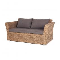  "Капучино" диван из искусственного ротанга (гиацинт) двухместный, цвет соломенный, фото 1 