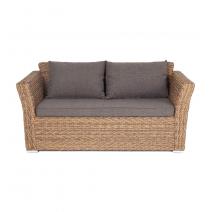  "Капучино" диван из искусственного ротанга (гиацинт) двухместный, цвет соломенный, фото 2 