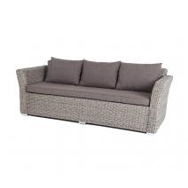 "Капучино" диван из искусственного ротанга (гиацинт) трехместный, цвет серый, фото 1 