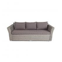 "Капучино" диван из искусственного ротанга (гиацинт) трехместный, цвет серый, фото 2 