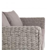  "Капучино" диван из искусственного ротанга (гиацинт) трехместный, цвет серый, фото 4 
