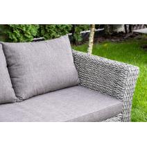  "Капучино" диван из искусственного ротанга (гиацинт) трехместный, цвет серый, фото 13 