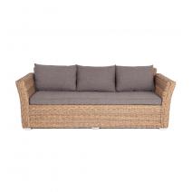  "Капучино" диван из искусственного ротанга (гиацинт) трехместный, цвет соломенный, фото 2 