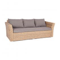  "Капучино" диван из искусственного ротанга (гиацинт) трехместный, цвет соломенный, фото 3 
