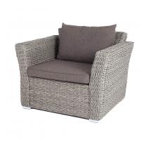  "Капучино" кресло из искусственного ротанга (гиацинт), цвет серый, фото 1 