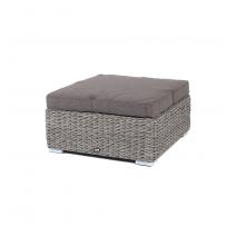  "Лунго" плетеная оттоманка с подушкой (гиацинт), цвет серый, фото 1 