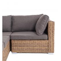  "Лунго" трансформирующийся диван из искусственного ротанга (гиацинт), цвет соломенный, фото 4 