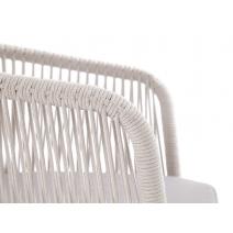  "Марсель" стул плетеный из роупа, каркас алюминий белый шагрень, роуп бежевый круглый, ткань бежевая, фото 4 