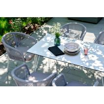  "Милан" обеденная группа на 6 персон, цвет светло-серый с белым каркасом, фото 6 