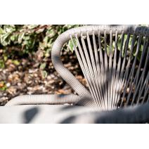  "Милан" стул плетеный из роупа, каркас алюминий белый шагрень, роуп бежевый круглый, ткань бежевая, фото 11 