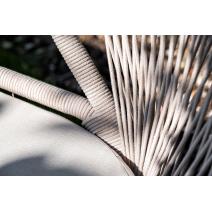  "Милан" стул плетеный из роупа, каркас алюминий белый шагрень, роуп бежевый круглый, ткань бежевая, фото 12 
