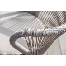  "Милан" стул плетеный из роупа, каркас алюминий белый шагрень, роуп бежевый круглый, ткань бежевая, фото 24 