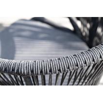  "Милан" стул плетеный из роупа, каркас алюминий темно-серый (RAL7024) шагрень, роуп темно-серый круглый, ткань темно-серая, фото 13 