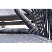  "Милан" стул плетеный из роупа, каркас алюминий темно-серый (RAL7024) шагрень, роуп темно-серый круглый, ткань темно-серая, фото 15 