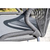  "Милан" стул плетеный из роупа, каркас алюминий темно-серый (RAL7024) шагрень, роуп темно-серый круглый, ткань темно-серая, фото 17 