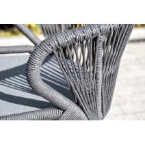  "Милан" стул плетеный из роупа, каркас алюминий темно-серый (RAL7024) шагрень, роуп темно-серый круглый, ткань темно-серая, фото 18 