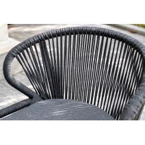  "Милан" стул плетеный из роупа, каркас алюминий темно-серый (RAL7024) шагрень, роуп темно-серый круглый, ткань темно-серая, фото 26 
