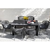  "Венето" обеденная группа на 6 персон со стульями "Милан", каркас темно-серый, роуп темно-серый, фото 12 