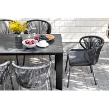  "Венето" обеденный стол из HPL 160х80см, цвет "серый гранит", каркас черный, фото 6 