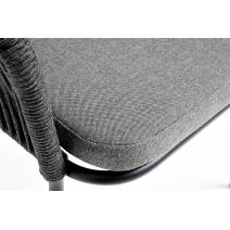  "Лион" стул плетеный из роупа, каркас из стали темно-серый (RAL7024) шагрень, роуп темно-серый круглый, ткань серая, фото 5 