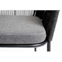  "Лион" стул плетеный из роупа, каркас из стали темно-серый (RAL7024) шагрень, роуп темно-серый круглый, ткань серая, фото 6 