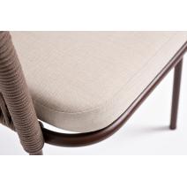  "Лион" стул плетеный из роупа, каркас из стали коричневый (RAL8016) муар, роуп коричневый круглый, ткань бежевая, фото 6 