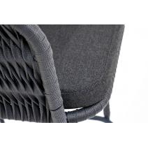  "Бордо" стул барный плетеный из роупа (колос), каркас из стали серый (RAL7022) муар, роуп серый 15мм, ткань темно-серая, фото 6 