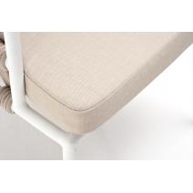  "Диего" стул плетеный из роупа, каркас из стали белый, роуп бежевый круглый, ткань бежевая, фото 7 