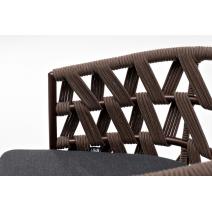  "Диего" стул плетеный из роупа, каркас из стали коричневый (RAL8016) муар, роуп коричневый круглый, ткань серая, фото 4 